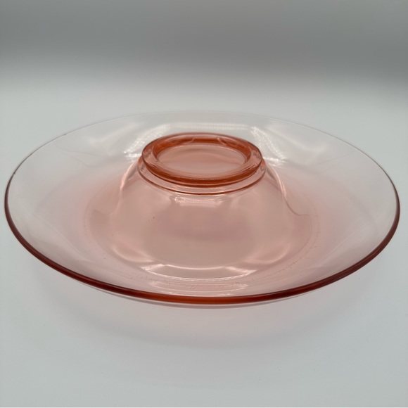 Vintage Pink 1930s Depression Glass Round Curved Waterfall Centerpiece Bowl - Picture 5 of 8